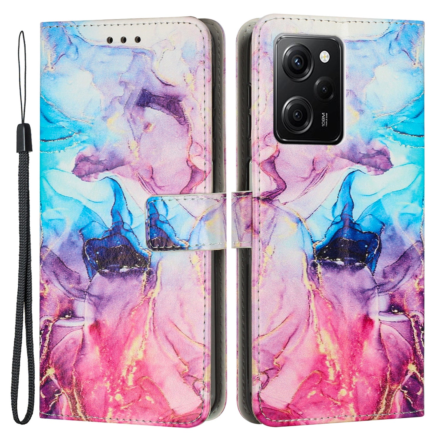 For Xiaomi Redmi Note 12 Pro Speed 5G Poco X5 Pro 5G Marble Pattern Phone Case PU Leather Wallet Stand Cover with Strap For Xiaomi Redmi Note 12 Pro Speed 5G Poco X5 Pro 5G Marble Pattern Phone Case PU Leather Wallet Stand Cover with Strap
